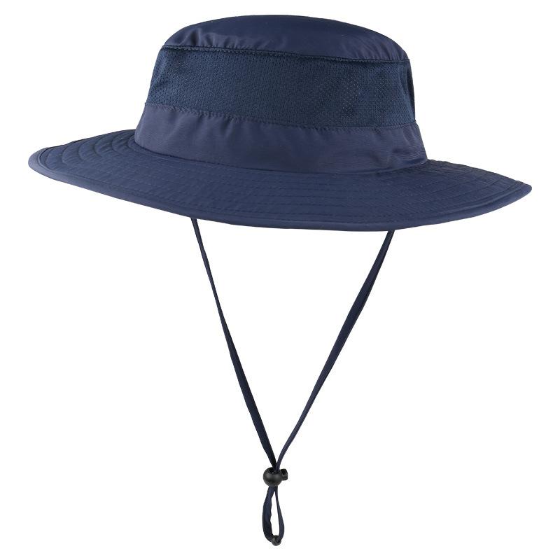 

Шляпа с вышивкой принта путешествий, козырек для альпинизма, мужская панама с большими полями L（58-60cm）