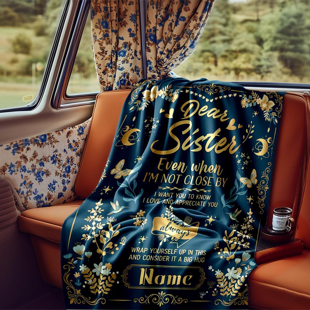 Love Sisterhood Blanket Personalized Name Soft Comfortable Stylish Blanket Car Blanket Perfect For Travel Camping Outdoor Home Suitable For All