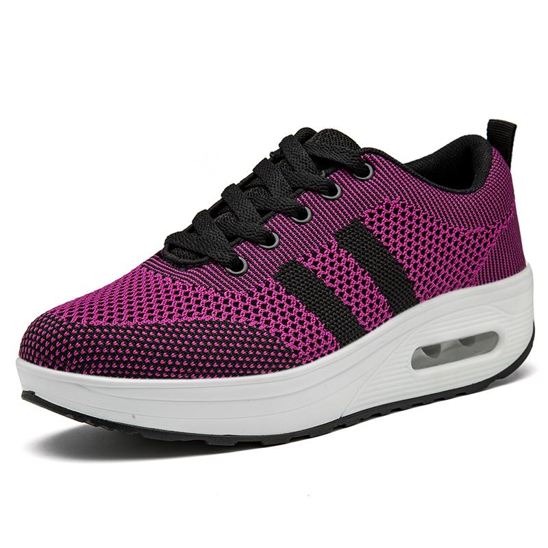 Sneakers Women Walking Shoes Air Cushion Comfortable Breathable Outdoor Casual Shoes Thick Bottom Increasing Height Lace-up