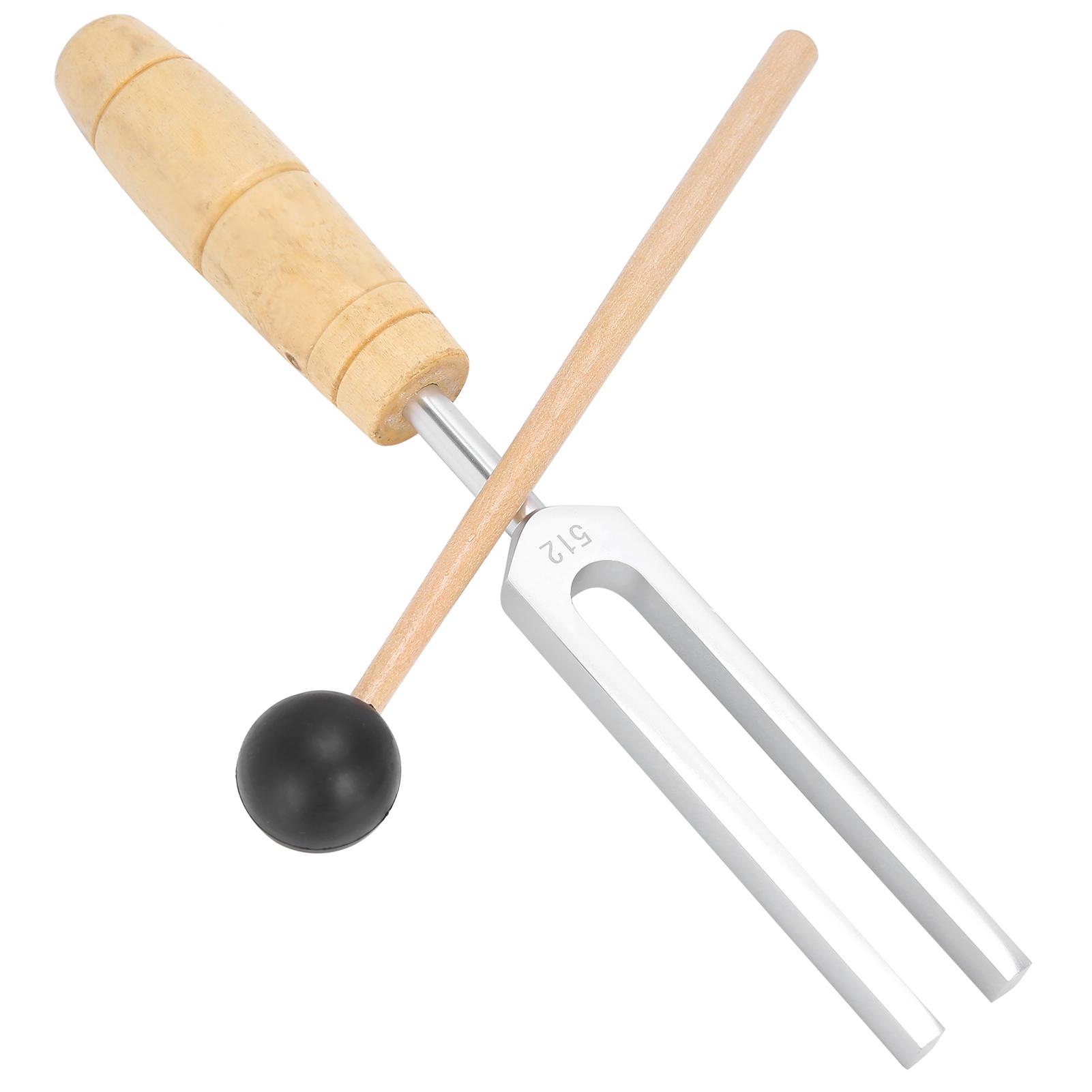 Aluminum Alloy Handheld 512HZ Tuning Fork with Wooden Hammer Teaching Tool Set