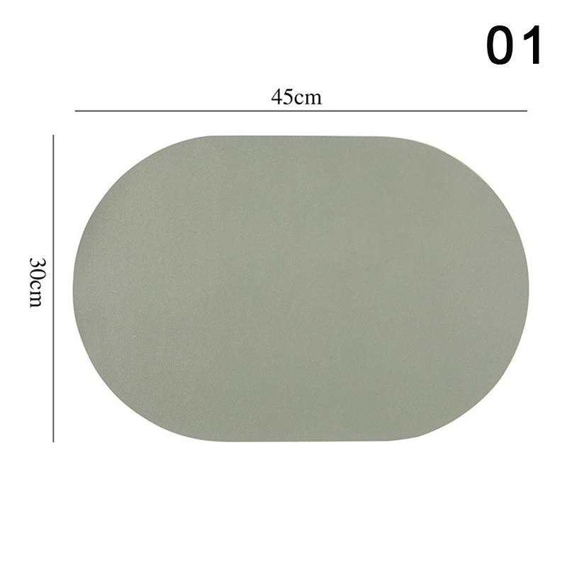 Leather Placemat Oval Oil-Proof Table Mat Home Dining Kitchen Table Placemat Design Dining Waterproof Heat Resistant Home Decor