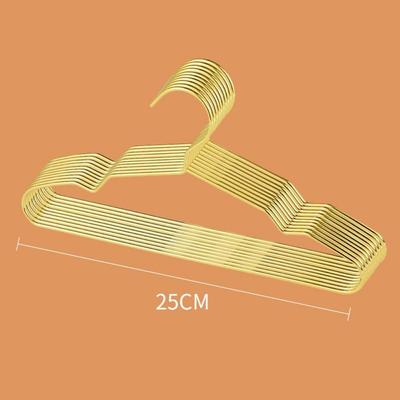 10pcs New 15/20/25cm Clothing Hangers Small Golden With Grooves Wardrobe Hanger Space Saving Metal Drying Rack Pet Clothing