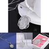 Elegant Korean Style Long Sweater Necklace With Rose Pendant And Platinum Finish