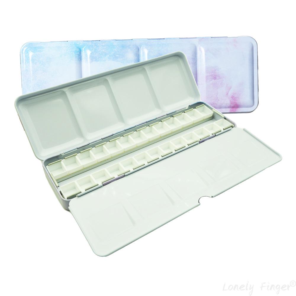 High-Quality Thickened Solid Pigment Black Watercolor Palette Box - 14/26/52 Colors