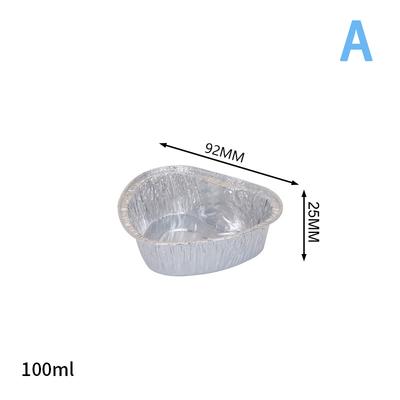 10 Stück herzförmige Aluminiumfolie-Backförmchen mit Deckel für Cupcakes, Törtchen, Puddings, Muffins, Patisserie, Backform