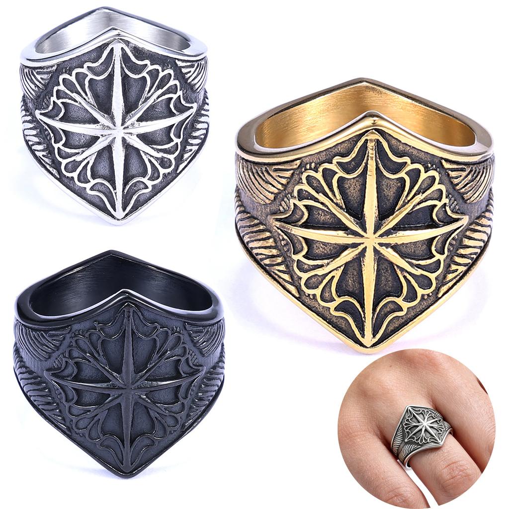 Viking Style Octagram Knot Design Rust Resistant Ring Fashion Jewelry
