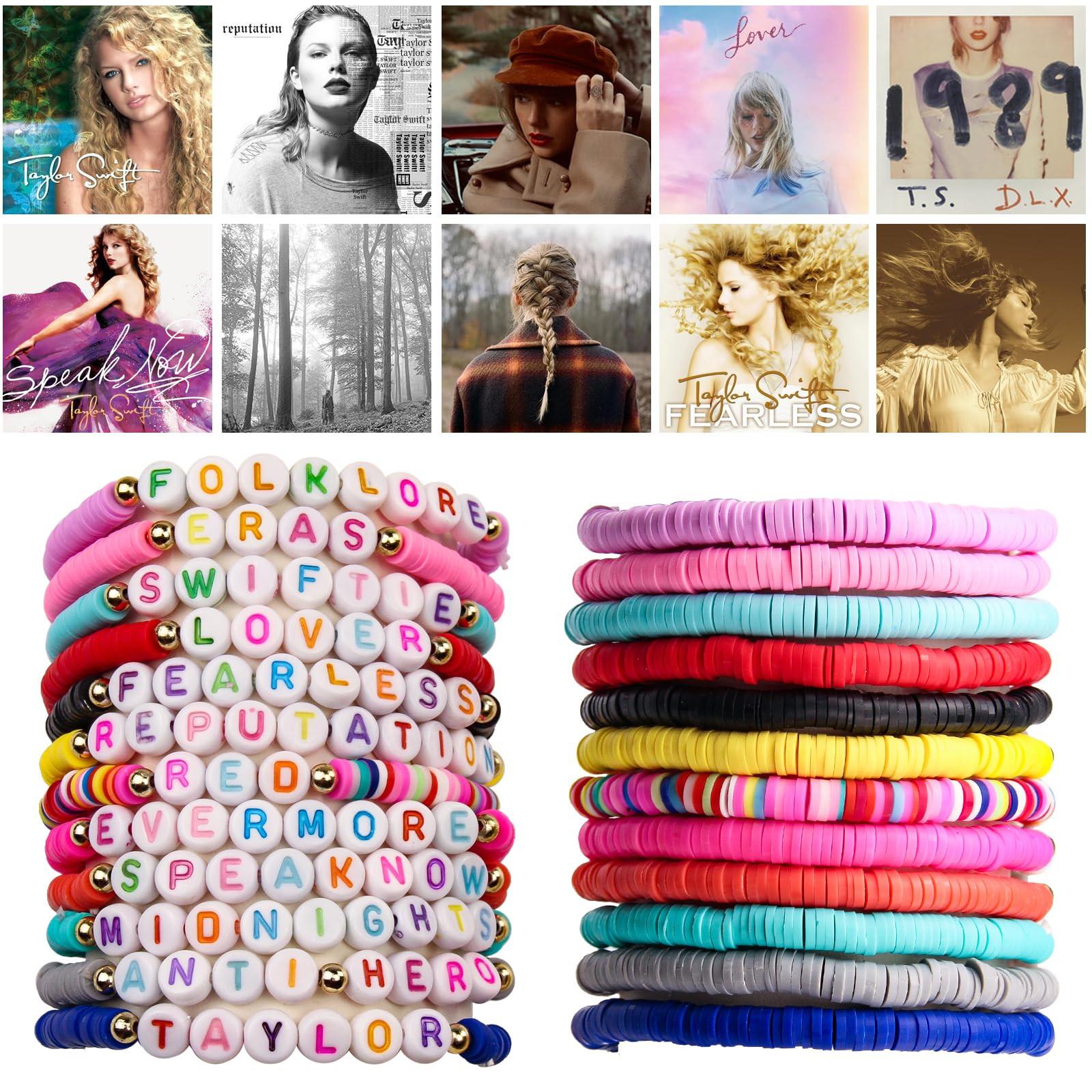 

Браслеты Carede Friendship, набор браслетов в стиле TS, браслеты Lover Swiftie для женщин и девочек, браслеты Speaknow Red Evermore ERAS, упаковка из 12 шт. One Size