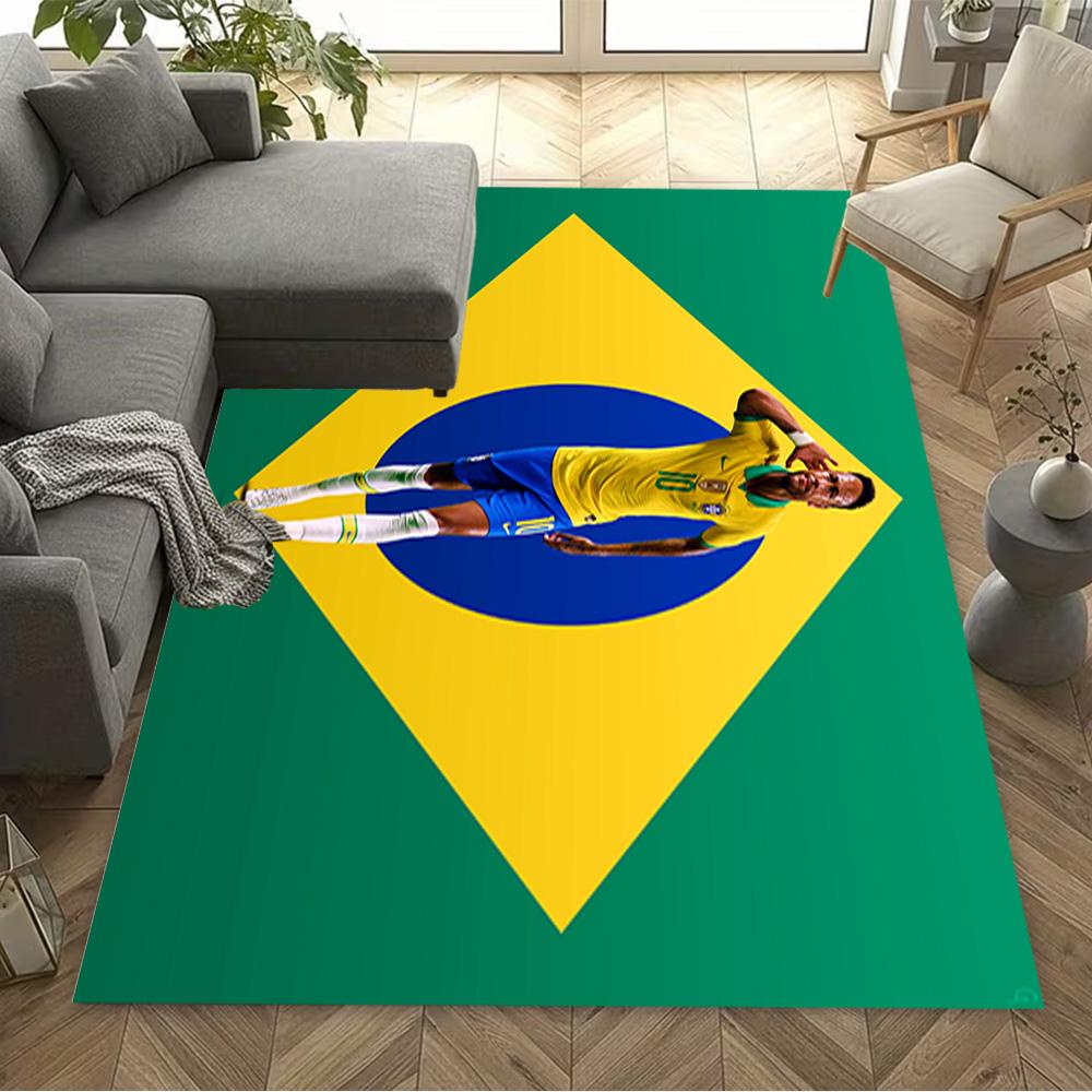 Brazilian Footballer Hairstyle Floor Rug Office Rug Perfect for Game Room Dormitory Bedrooms Study Room Anti-slip Rug Anime Office Decor