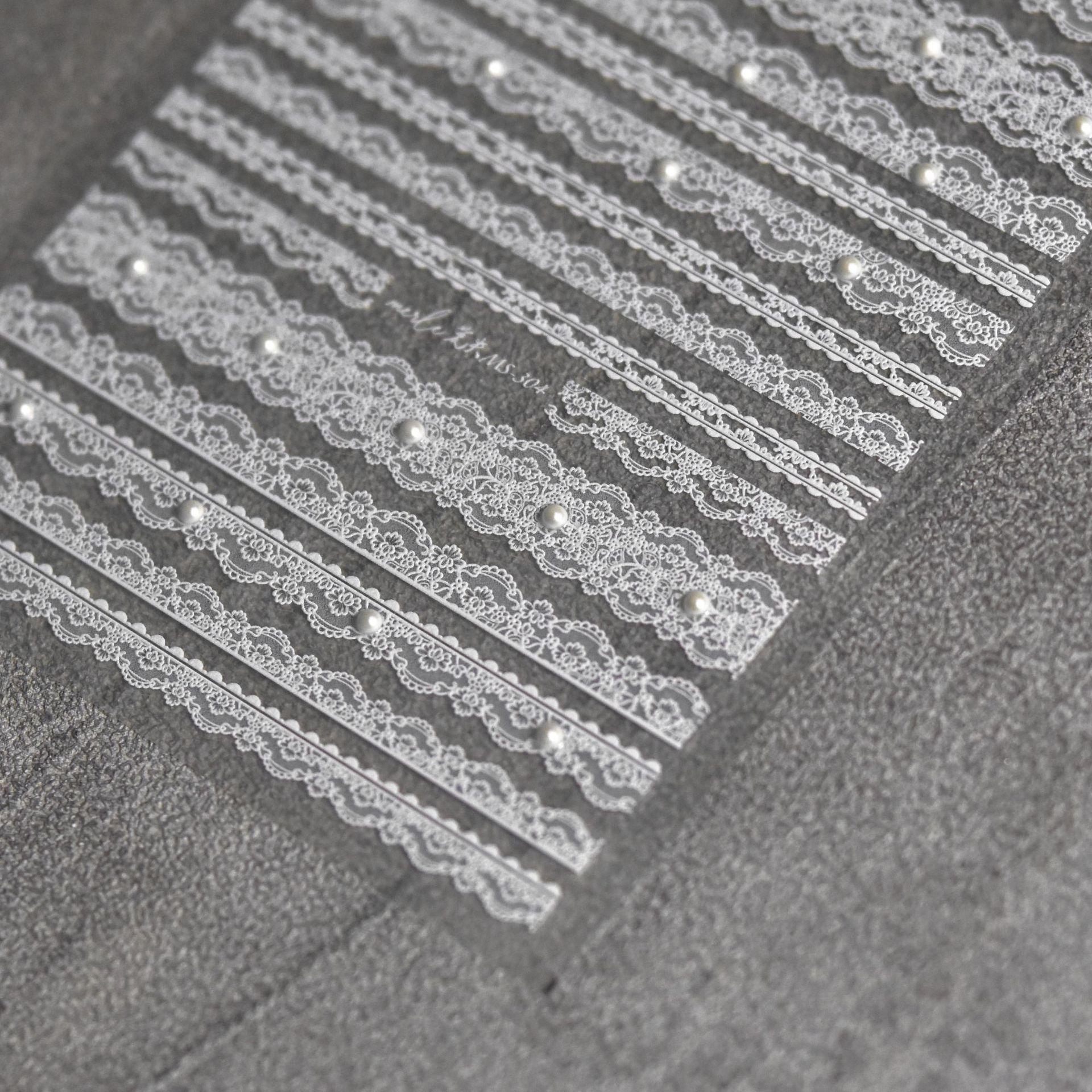 Кристально-кружевная полосатая наклейка для дизайна ногтей своими руками креативная — фото 8