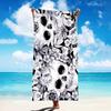 Illustration Totenkopf Floral Strandtuch Gothic Blumenprint Schnelltrocknend Sandfest Saugfähiges Handtuch für Sommerstrand Reise Urlaub