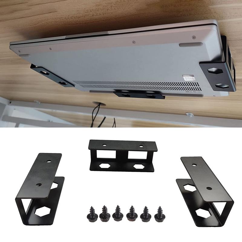 Doppelstöckige Laptop-Halterung unter dem Schreibtisch mit Schraube, Laptop-Halterung unter dem Schreibtisch für Laptop-Tastatur