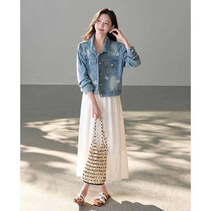 TERRE BLEUE Women's Fashion Denim Jacket