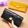 Yellow Lucky Wallet Female Long Delicate High-end Leather Soft First Layer Cowhide Put Mobile Phone Small Handbag