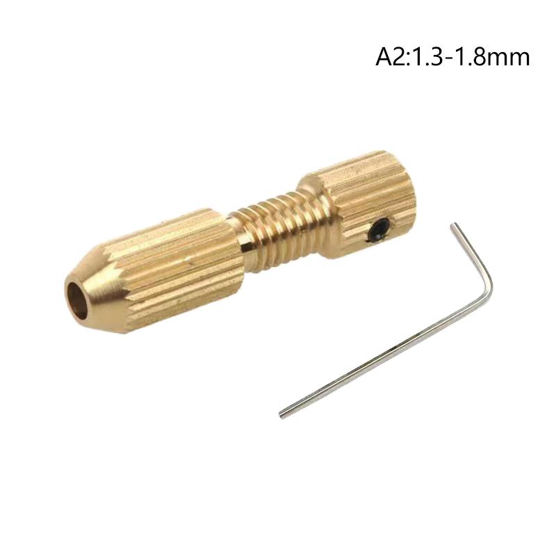 1Set Mini Drill Collet Chuck 2.0mm Shaft Hole Brass Motor Shaft Clamp Brass Chucks Adapter For Power Tool Accessory Tool Set