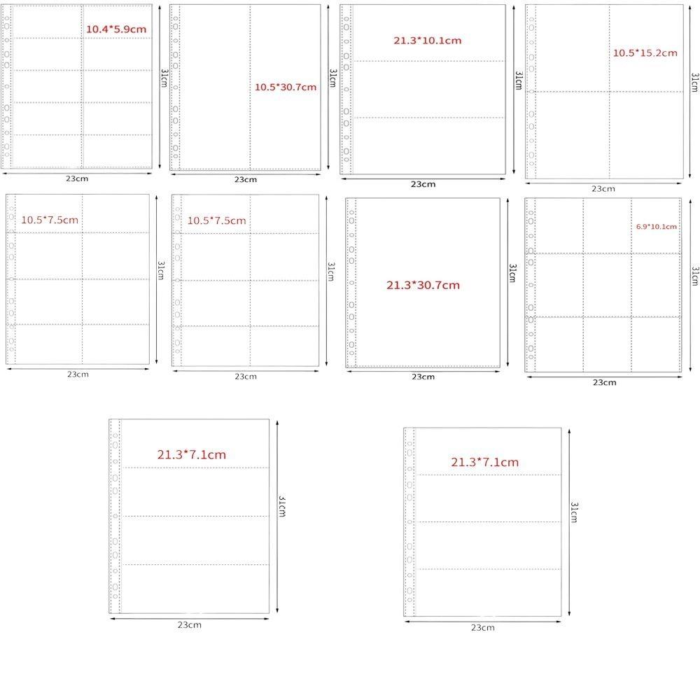 Multiple Pockets A4 Kpop Photocard Binder PP DIY Photo Album Refill Pages Transparent Card Stamp Die Jewelry Storage