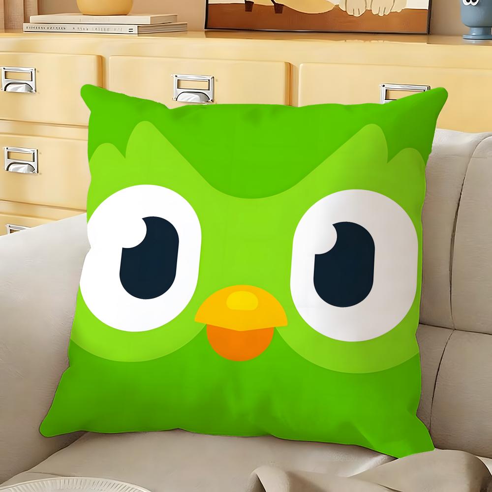 DDuolingo Cushion Cover Soft Durable Reversible Pillow Cover Home Car MultiScene Daily Comfort Pillowcase