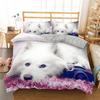 3D Dog King Queen Duvet Cover Funny Puppy Bedding Set For Kids Teens Adults Lovely Pet Animal Black 2/3pcs Polyester Quilt Cover