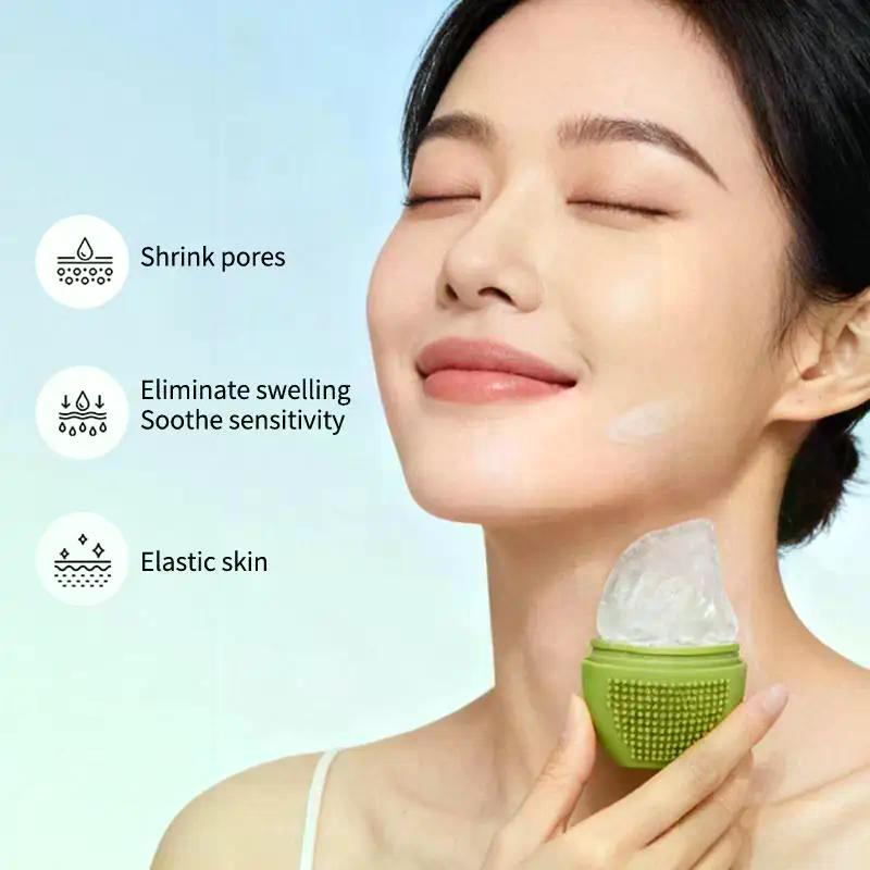 Mango Shape Ice Facial Roller Skin Care Lifting Contouring Tools Cube Trays Ice Globe Balls Face Massager Wash Face 2 In 1