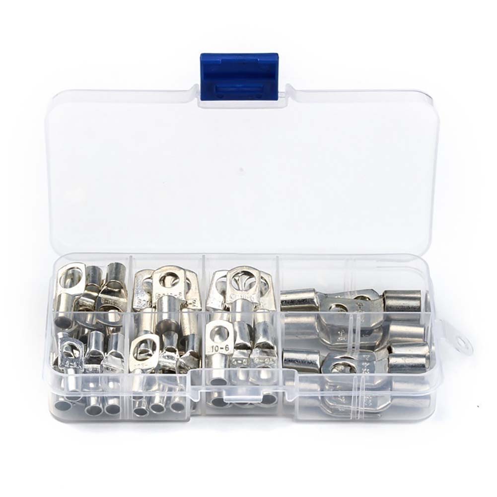 60Pcs SC Tinned Copper Lug Ring Wire Connectors Heavy Duty Copper Wire Lugs Connectors