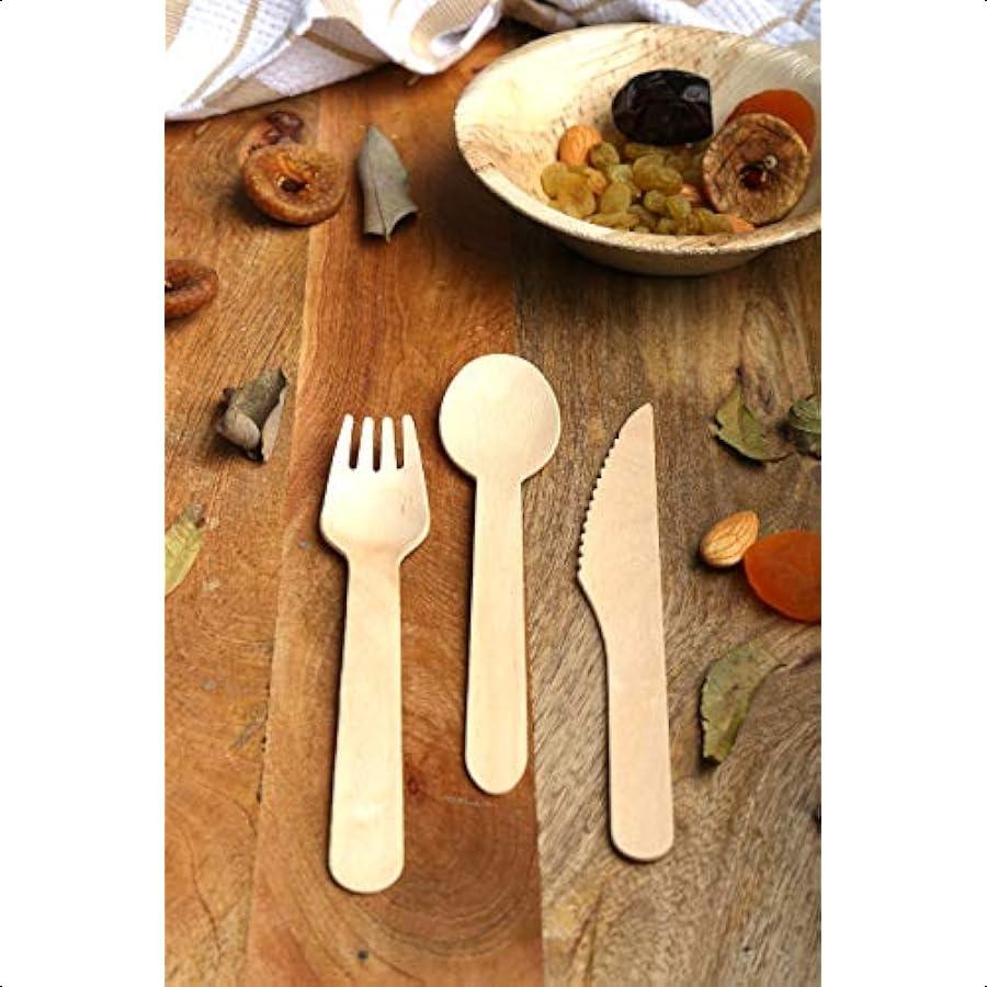 Wooden Disposable Knives 100 Piece Wood Compostable Knives EcoFriendly Biodegradable Cutlery for Party