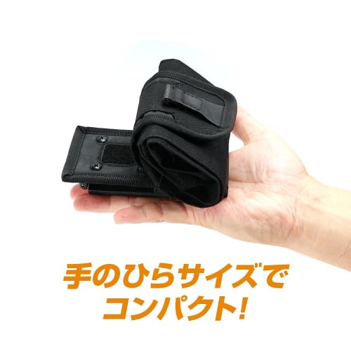 LayLax Compact Dump Pouch, Black, Foldable, Roll-Up, Lightweight, with Belt Clip and Drop Protection, Patch Base