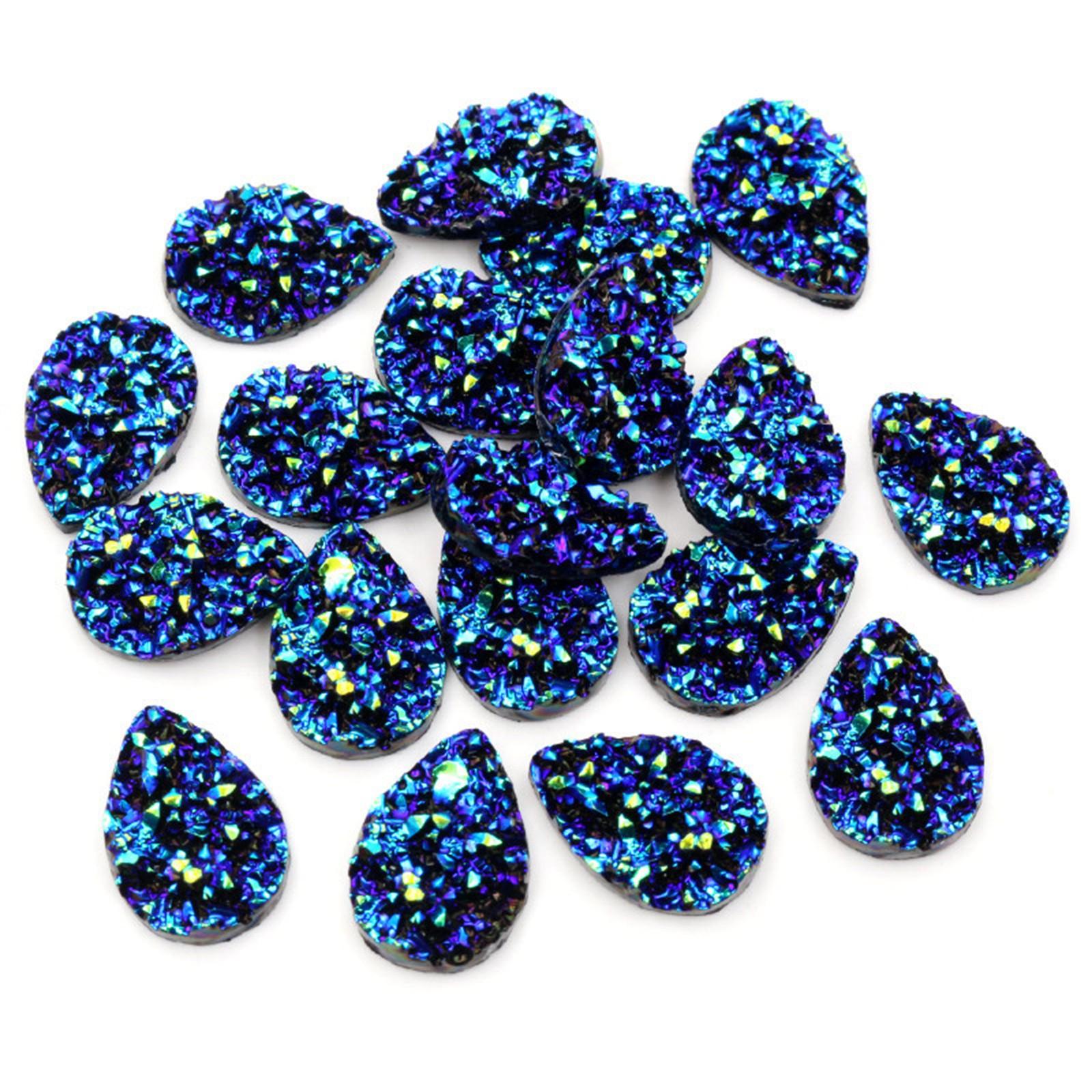 

50 шт. смолы 10*14 мм блестящие каплевидные стразы с плоской основой украшения DIY свадебные аппликации ремесло D55*2 S синий