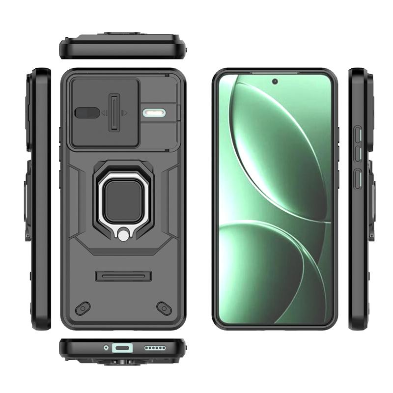 Armor Funda For Xiaomi Poco F7 Pro 5G Slide Lens Protector Ring Stand Back Cover For Poko Little F7 Ultra PocoF7 F 7 Pro 5G Capa