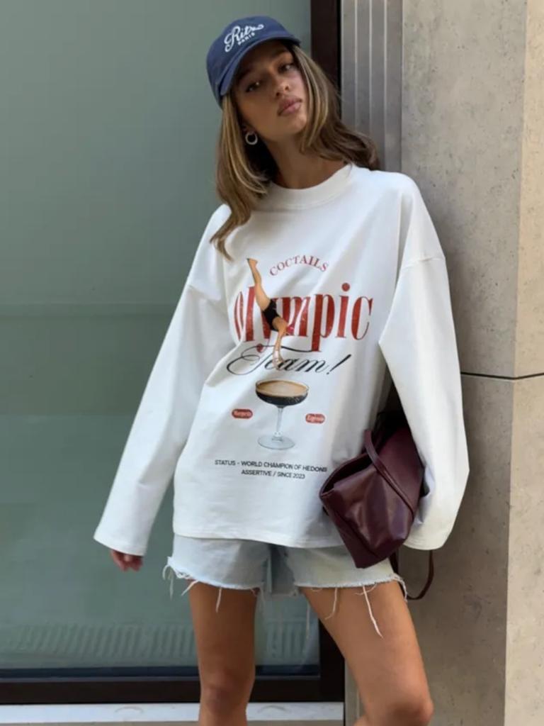100% cotton t-shirt spring fashion temperament flow niche chic design sense age-reducing printing