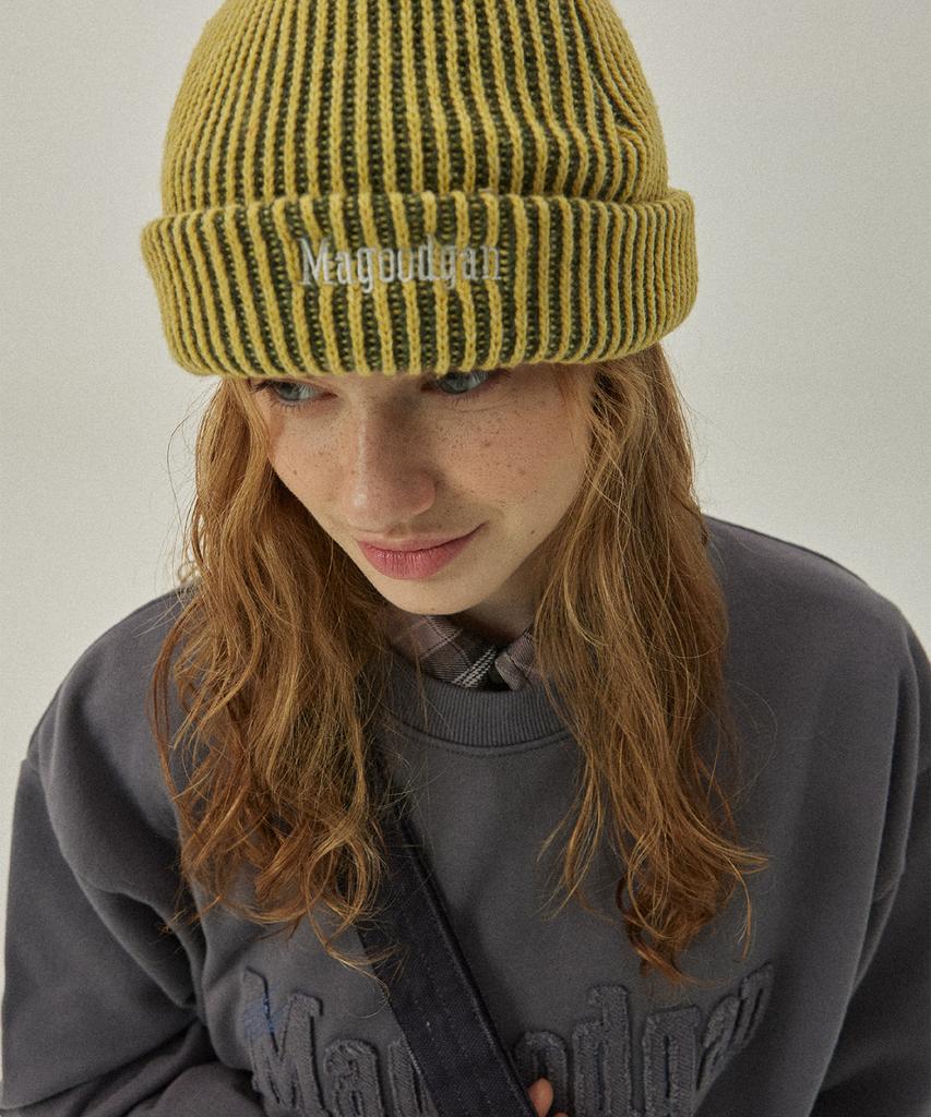MAGOODGAN Headwear 9316 Melange Mustard Knit Beanie