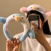 Non-slip Cartoon Headband Plush Doll Penguin Hair Hoop Hair Accessories Plush Hairband  Makeup