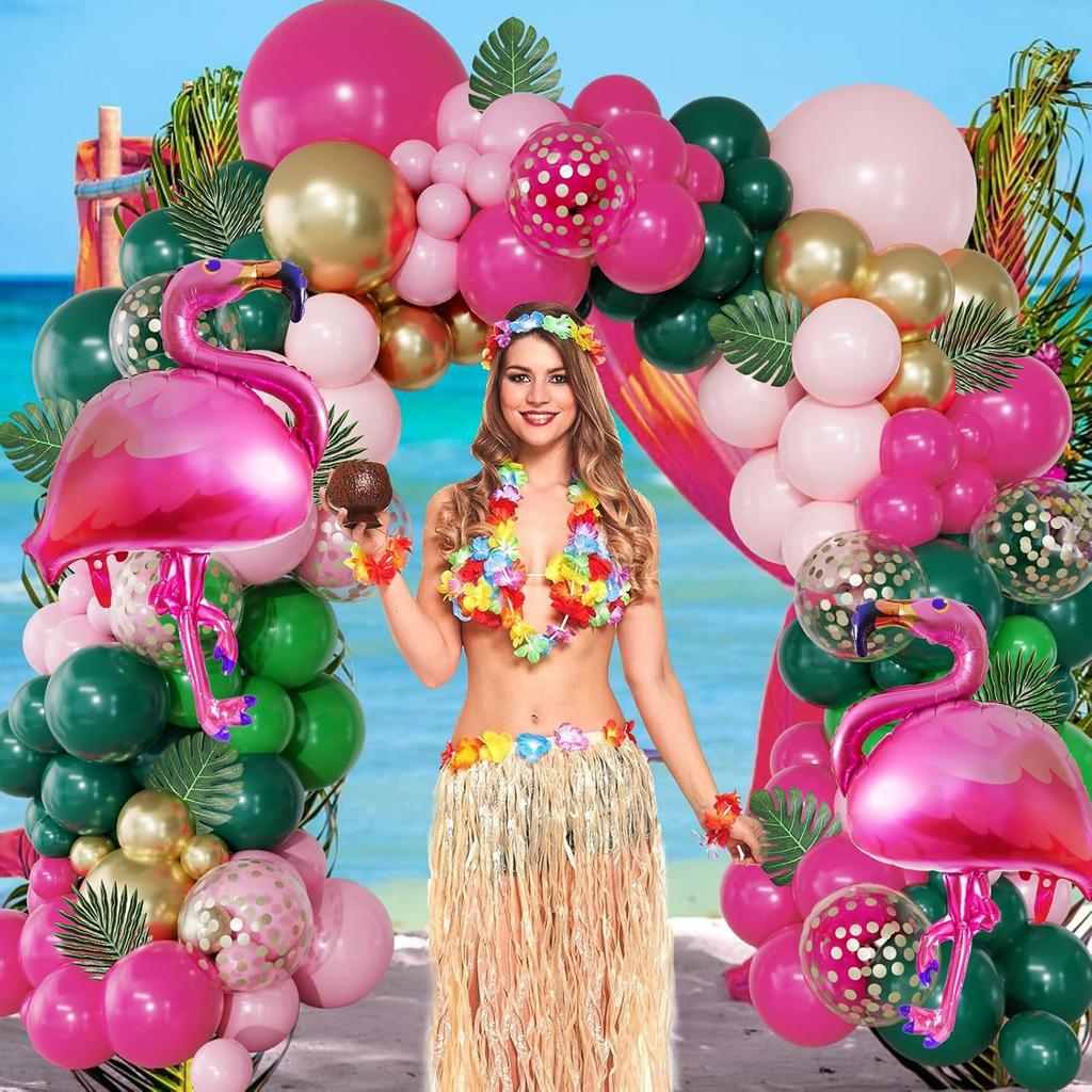 Flamingo Hawaiian Summer Party Balloon Arch Set