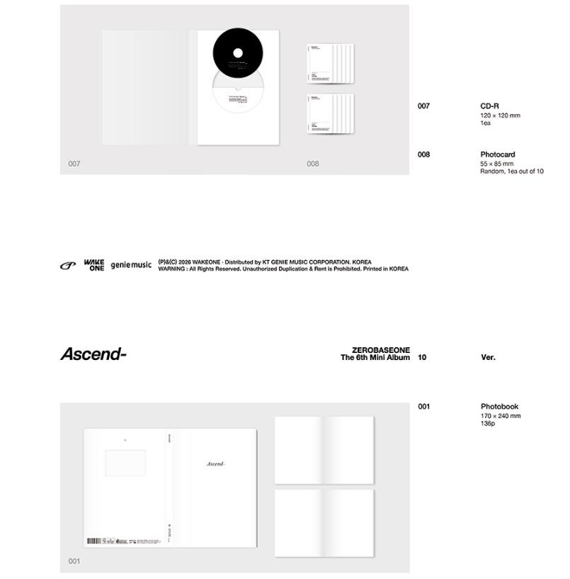 [przedsprzedaż] ZEROBASEONE 6. Mini Album [Ascend-] Wersja Photobook. (1 wersja. & 10 Wersja. Zestaw / Losowy)