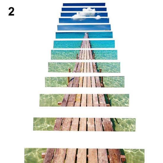 13 bucăți/set elegant pas tăcut peisaj maritim autocolante scari autocolante pentru decorarea casei