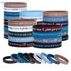 36 Stück religiöse Silikonarmbänder, Massenware Bibel-Gummiarmbänder, bunte inspirierende christliche Silikonarmbänder