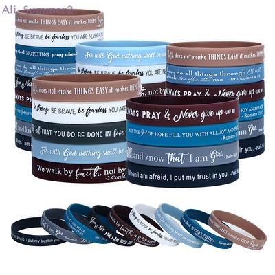 36 Stück religiöse Silikonarmbänder, Massenware Bibel-Gummiarmbänder, bunte inspirierende christliche Silikonarmbänder