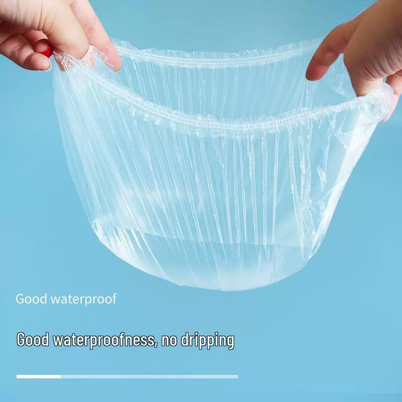 Women's Waterproof Disposable Shower Cap - Thickened, Striped Hair Mask & Dyeing Cap