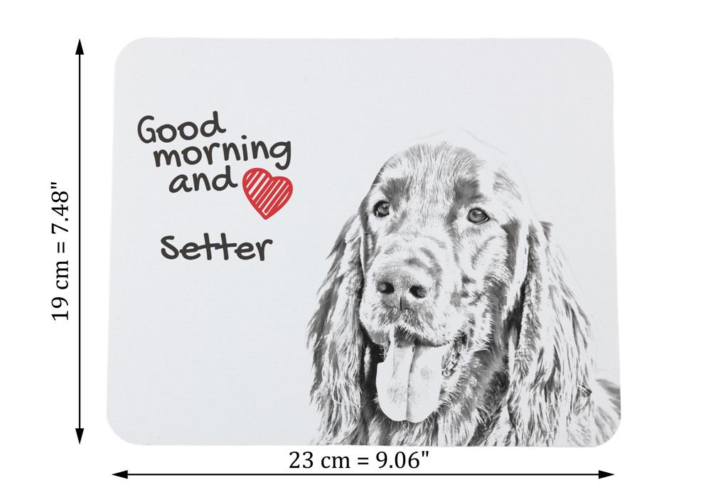 İngiliz Setter, Lawerack, Laverack I - Baskılı mouse pad, kişiselleştirilmiş köpek temalı mouse pad, Art-Dog markasının ofis çalışanları için benzersiz aleti