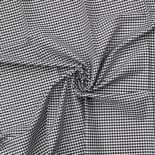 

KIYOHARA Fabric Gingham Check Medium Cotton 110cm width x 1m cut col.207 Navy 53000