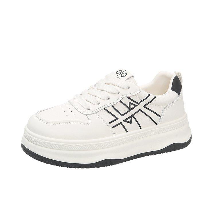 Thick Baseplate Shoes Women's New Height Increase In Spring and Autumn 2025 Casual Versatile Leather Casual Breathable Little White Shoes Women