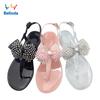Sandales Cristal Noué Tissu Diamant Coloré Été Chaussures Plates Femmes Plage PVC Blanc