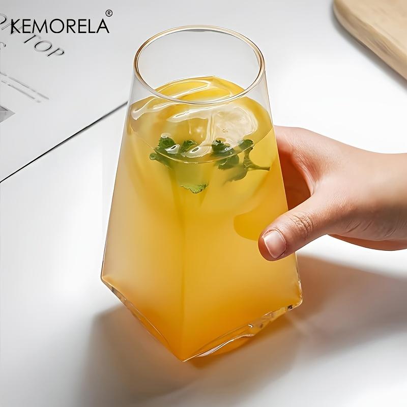 KEMORELA 500ml Geometrical Highball Glasses Crystal Glass, Reusable Machine Washable Multipurposefor Water Cocktail Beer Juice