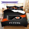 Philadelphia Flyers Logo Pattern Bedding Set Quilt Cover Pillowcase Home Decor Gift (1 * duvet cover + 2 * pillowcase, without core)