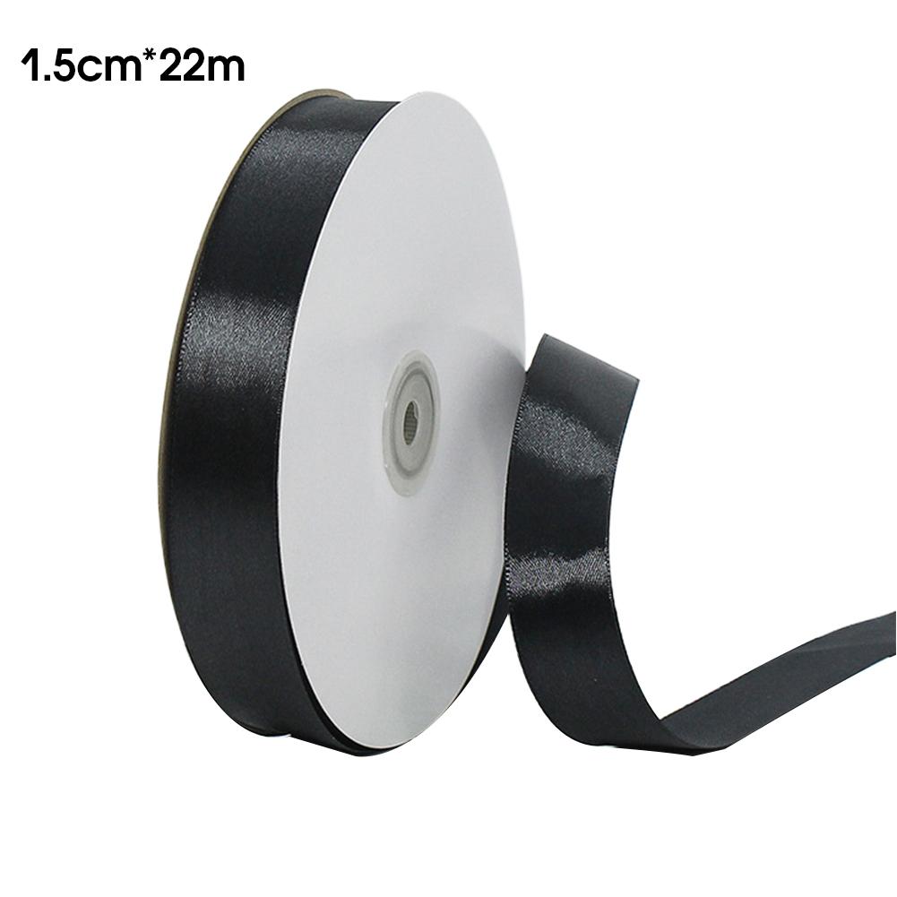 Satin Ribbon Black Polyester Gift Wrapping Bow for Wedding Cake Bouquet DIY Craft Hair Accessory Decoration