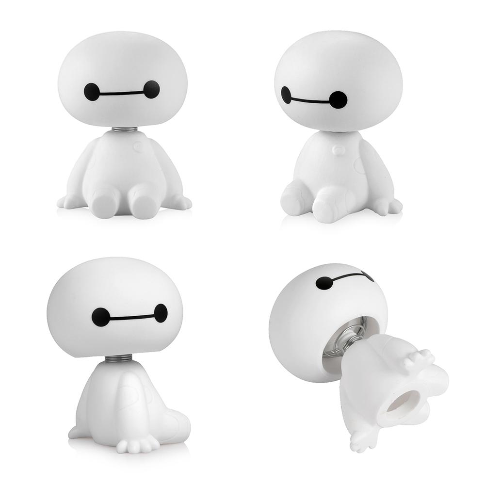 

Cartoon Plastic Baymax Robot Shaking Head Figure Car Ornaments Auto Interior Decorations Big Hero Doll Toys Ornament Accessories белый