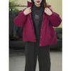 Women’s Winter Solid Color Thickened Warm Cotton Jacket Casual Loose Slimming Versatile Short Basic Outerwear for Daily Wear