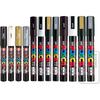 Mitsubishi Pencil Water-based Marker, Posca, Black, Platinum, Silver, PC-1M, 3M, 5M, 3 Lead Width...