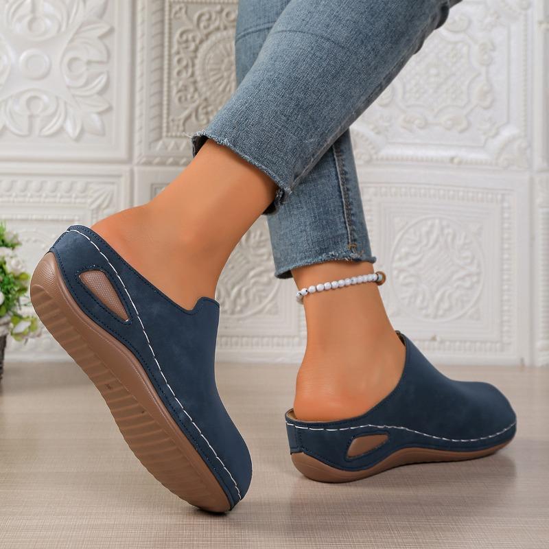 Women's Baotou Platform Slippers Summer New Large Size Round Toe Baotou Back Air Breathable Slippers