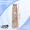 Elevate Your Wellness Journey Pure Copper Water Bottle - Advanced Leak Proof, Joint Less for Gym, School, Office & Gift (900ml)