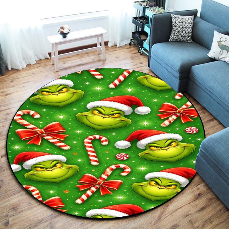 American Christmas Comedy How the Grinch Stole Christmas carpet Household goods decoration anti slip home table and chair mat aisle door mat carpet 5