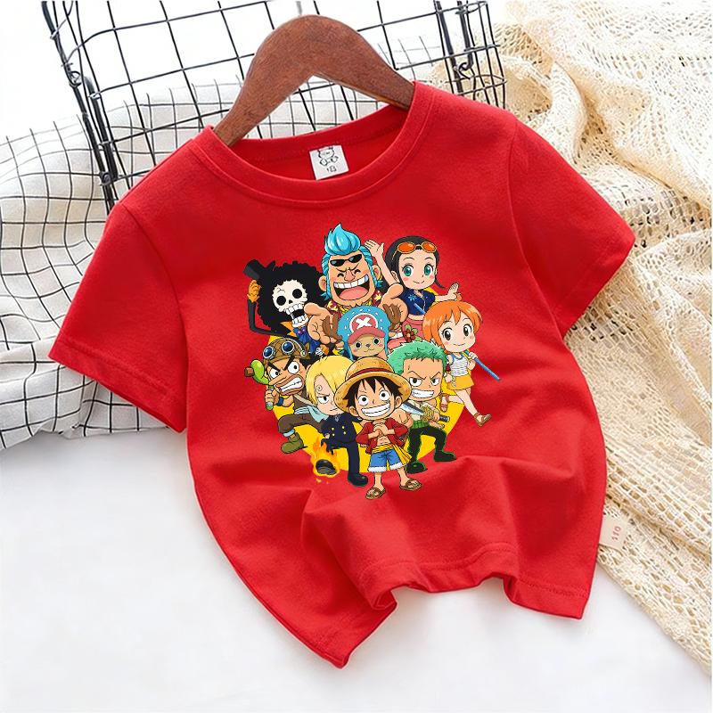 Anime One Piece Zoro Luffy Toddler Cute Cool Shorts Men Women Tee Adults Children Boy Gril Top Kids Parent Child Cotton Tshirt
